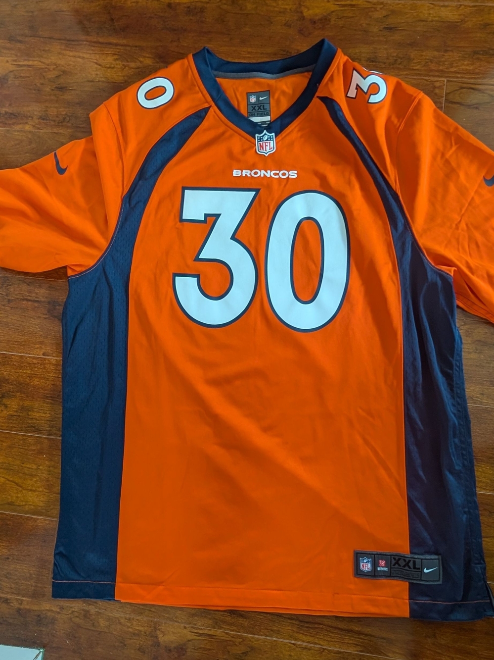 Nike NFL Denver Broncos #30 Orange Men's Jersey - XXL